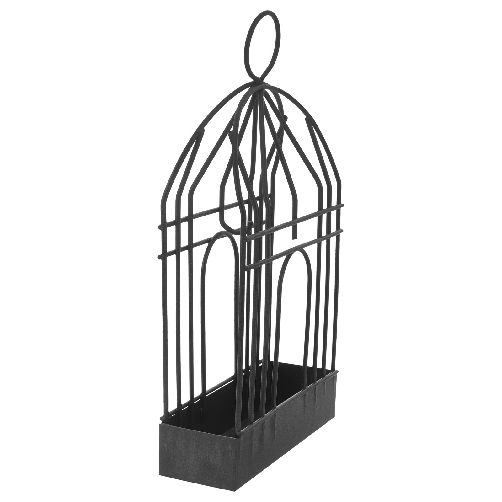 Incense Holder - ที่วางกำยานทรงกรงนกเหล็กสไตล์เรโทรสีดำ ขาตั้งตกแต่งสำหรับบ้าน ห้องนอน ห้องนั่งเล่น และของประดับตกแต่งกลางแจ้ง