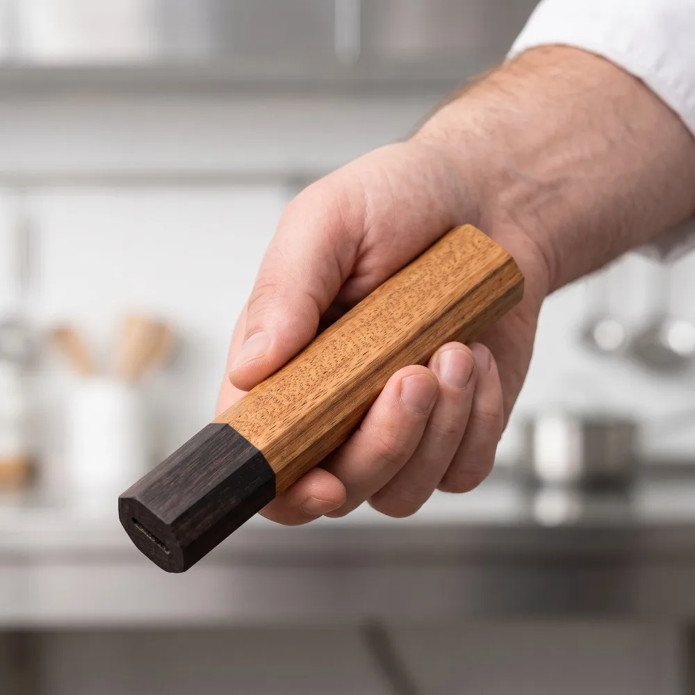 ด้ามจับไม้เนื้อแข็งรูปทรงแปดเห - Japanese Knife บทวิจารณ์และราคา