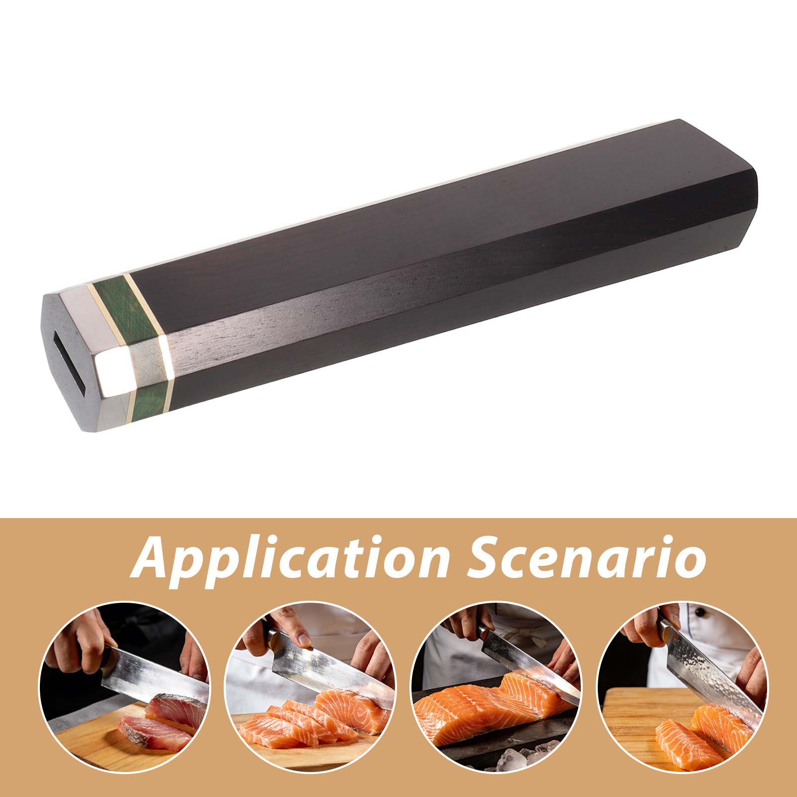 ด้ามมีดครัวไม้ดำทรงแปดเหลี่ยม  - Japanese Knife บทวิจารณ์และราคา
